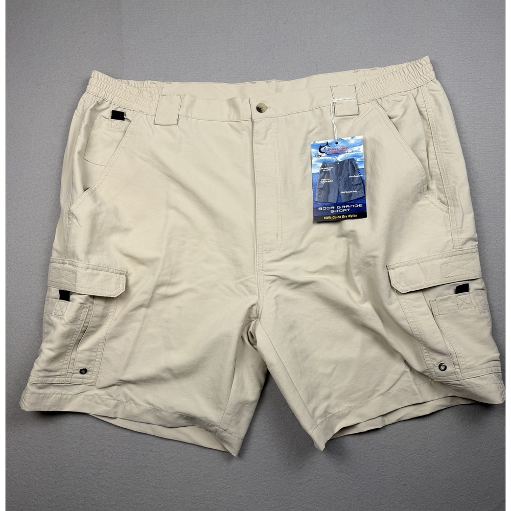 World Wide Sportsman Shorts Mens 46 Beige Boca Grande Cargo Fishing Nylon NWT
